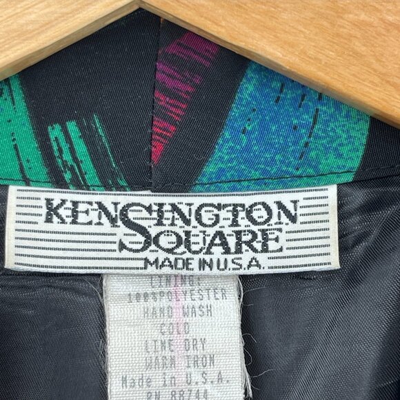 Vintage 90s Oversized Colorful Geometric Lightweight Blazer Jacket - Picture 7 of 12